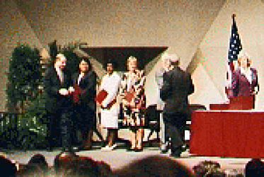 James Petrait receiving Presidential Award